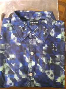 Shein Printed Button-Down Shirt - Size M
