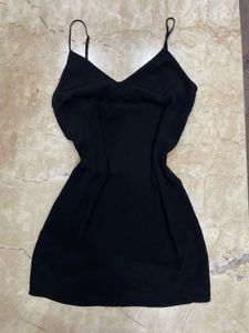Classic black bershka slip dress