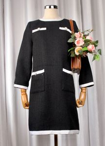 Chic Black & White Tweed Dress