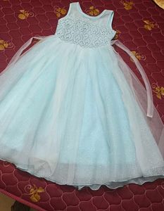 Sparkling Sky Blue Party Dress for Girls