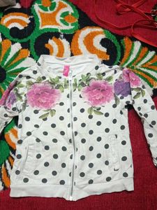 Floral Polka Dot Zip-Up Jacket