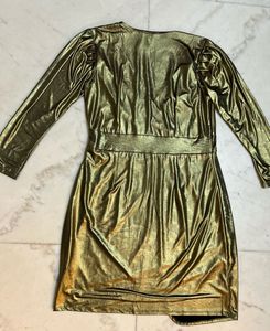Party-Ready Gold Metallic Dress