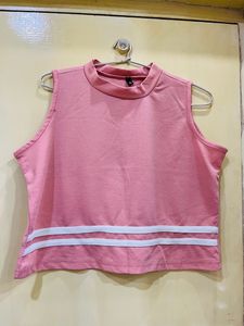 Pink Cropped Tank Top
