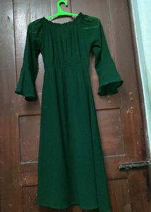 Green Dress With Bell Sleeves