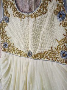 Elegant Cream Embroidered Gown