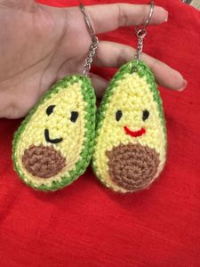 Crochet Avocado Keychain