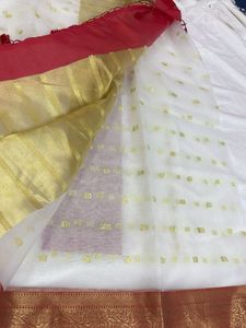 Elegant White Saree