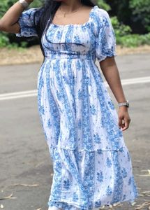 Blue Floral Maxi Dress