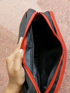 Office Sling BAG Men &amp; Women- Black And Red Polyester