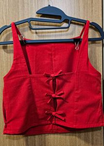 Red Bow Back Tank Top