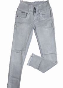 High Waisted Grey Jeans