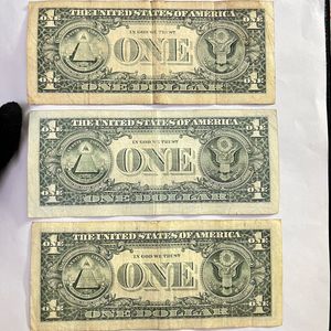 US Dollar Bills (Set Of 3) Collectable