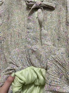 Floral Green Top For S-M