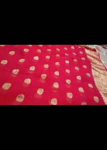 Cotton Silk Saree Banarasi Style With Blouse Piece