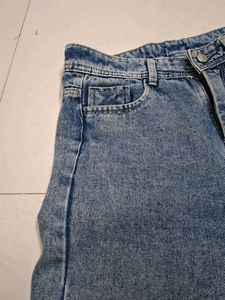 Trendy Blue Wide Leg Jeans