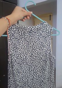 White Leopard Print Bodycon Midi