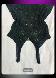 Black Crochet Tank Top