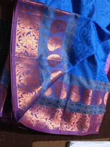 Blue Printed Saree