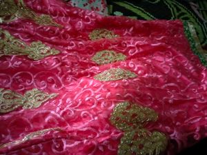 Elegant Pink &amp; Gold Embroidered Saree