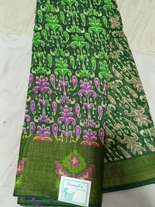 Brand New Cotton Chanderi Silk Sareee Wuth Blouse