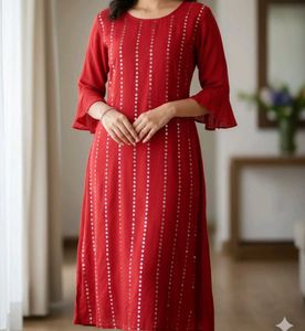 Elegant Red Printed Kurta