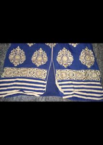 Royal Blue &amp; Gold Embroidered Kurti