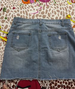 Shein Ripped Denim Mini Skirt