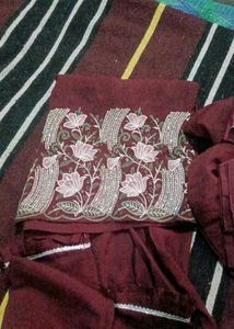 Elegant Maroon Embroidered Kurta Set
