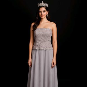 Elegant Grey Gown