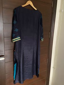 Elegant Navy Blue &amp; Firozi Kurta from (W)16