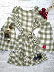Gingham fitted Y2K kurti 🌷