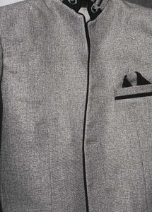 Black Jet Slim Fit Ethnic Blazer For Men