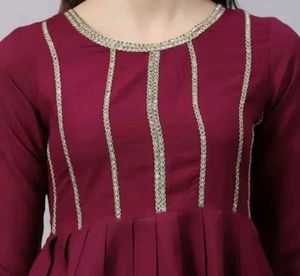 Burgundy Tunic and Dhoti Pants Set