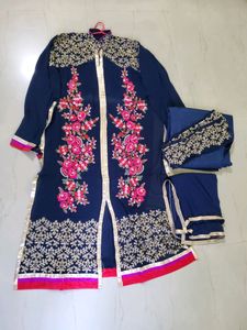 (Combo Of 3 Suits) Embroidered Semi Stitched Suit