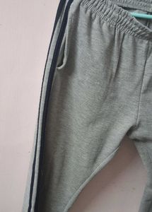 Classic Grey Track Pants with Side Stripes