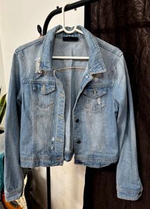 Light Blue Distressed Denim Jacket