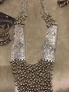 Garba Special Silver Tone Jewelry Set