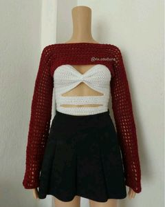 Crochet Maroon Bolero