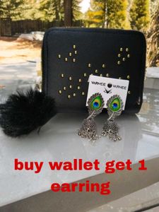 Studded Wallet & Earrings Set