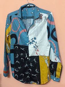 Artsy Patchwork Satin Shirt 💅🏻‼️