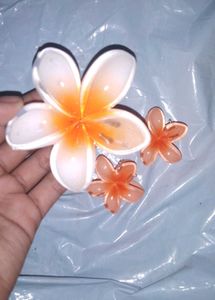 Colorful Flower Hair Clip Set (1big 2small)