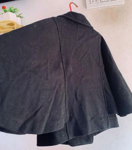 Chic Black Cape Coat 69