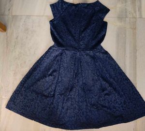 Navy Blue Fit and Flare Lace Dress