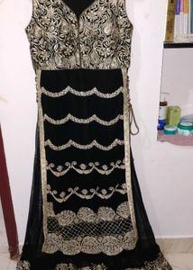 Elegant Black Ethnic Sleeveless Gown