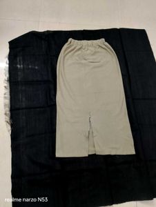 Old money straight ,Beige, midi Skirt