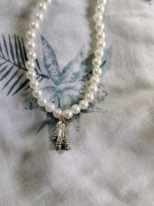 Pearl Necklace with Astronaut Charm