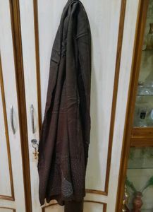 Elegant Brown Embellished Scarf