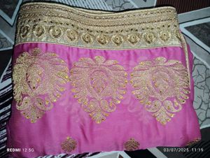 Pink &amp; Gold Saree