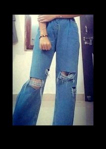 Ripped Wide Leg Jeans