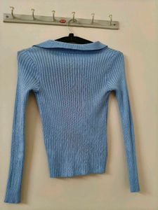 Cute Blue Knit Top